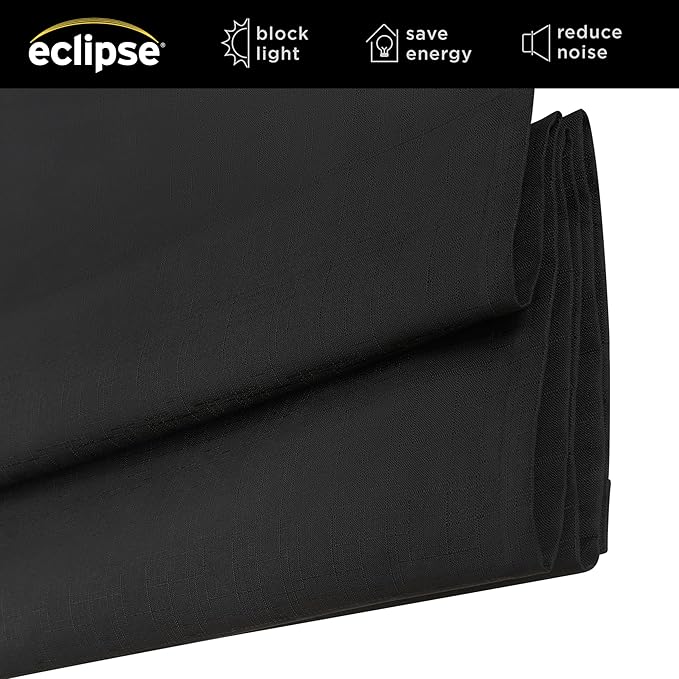 Eclipse Kylie 100% Blackout Window Roman Shade, 23 in Wide x 64 in Long, Cordless, Thermal and Noise Reducing Interior Shade Window Treatment for Home Privacy & Energy-Efficiency, Black