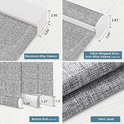Bringnox Motorized Blinds with Remote,100% Blackout Smart Roller Blinds Compatible with Apple Homekit Google Home and Alexa Via HUB,and Customized (Vigor Rock White -21)