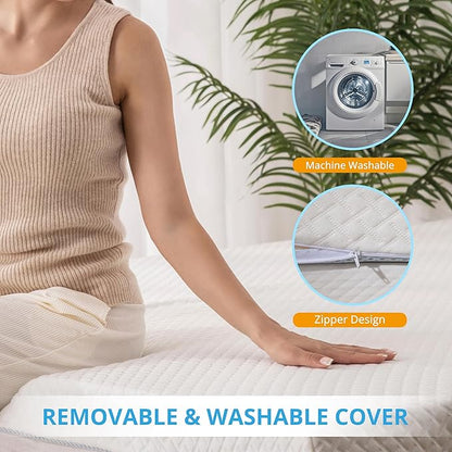 EGO Gel Memory Foam Mattress Topper, 3 Inch Full with Removable Breathable Soft Cover, Cooling Bed Topper for Comfort Body Support & Pressure Relief, CertiPUR-US Certified