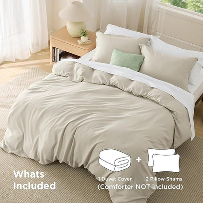 Bedsure Duvet Cover Oversized King Size - Soft Double Brushed Bedding Set for Kids & Adults, Zipper Closure, 3 Pieces, Includes 1 Duvet Cover (120"x98") & 2 Pillow Shams, NO Comforter, Linen