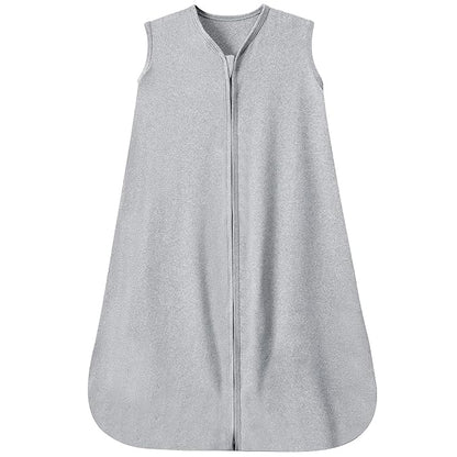 Baby Sleep Sack 6-12 Months Baby Wearable Blanket 100% Rayon Cotton 2-Way Zipper Toddler Sleeping Sack，Comfy Soft Lightweight TOG 0.3(grey)
