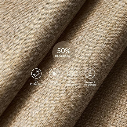 Boolegon Motorized Roller Blinds with Remote Control,Light Filtering Linen Fabric-Matched Automatic Roller Shades for Windows,Rechargeable Electric Window Shades for Home,Office,Beige,Custom Now