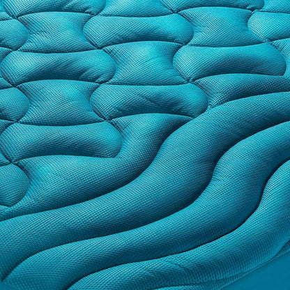 SLEEP ZONE Cooling Twin Mattress Topper for Single Bed, Premium Zoned Quilted Mattress Pad, Fitted Mattress Protector Cover, Machine Wash Durable, Deep Pocket 8-21 inch, Teal, Twin