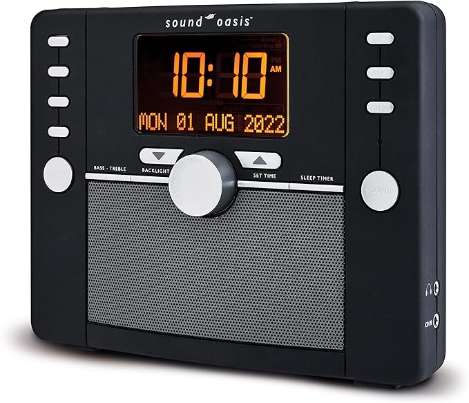 Sound Oasis Deluxe Bluetooth Sleep Tinnitus Sound Machine, World’s Best White Noise Machine for Better Sleep, Tinnitus Management, Clock Radio 288 Sounds