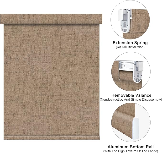 Bringnox No Drill Motorized Blinds with Remote,Blackout Windows,with Apple Homekit,Alexa,Google, with App,Voice Control Custom Size