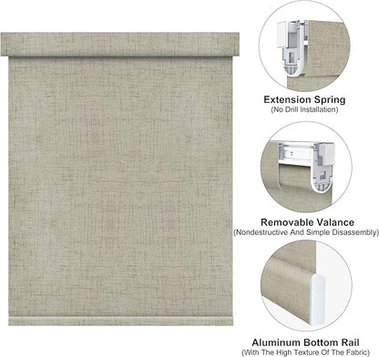 Bringnox No Drill Motorized Blinds with Remote,Blackout Windows,with Apple Homekit,Alexa,Google, with App,Voice Control Custom Size