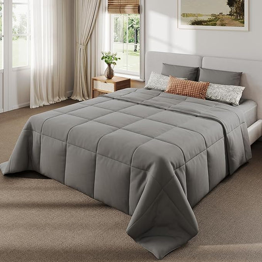 King Size 4 Inch Memory Foam Mattress Topper with Cooling Comforter,Dual Layer 2" Gel Memory Foam and 2" Mattress Pad for Back Pain Relief,Tencel Fabric,CertiPur-US Certified,Gray
