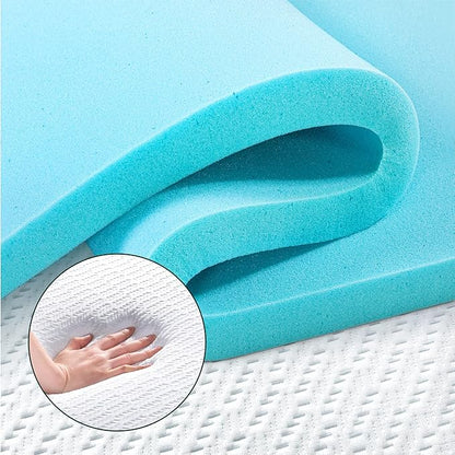 ZINUS 2 Inch Ultra Cooling Gel Memory Foam Mattress Topper with Cooling Cover, CertiPUR-US Certified, Twin, White