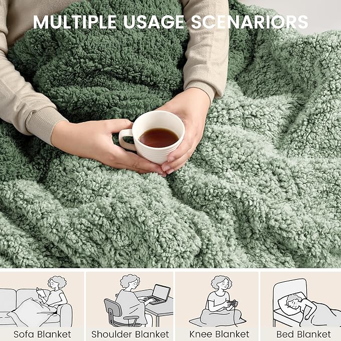 Heated Blanket Electric Blanket Full - Fast Heating Blanket Throw Double Sided Sherpa Ultra Soft Cozy with 10 Heating Levels & 2-10 Hours Auto Off, Mashine Washable, 72 x 84 Inches, Sage