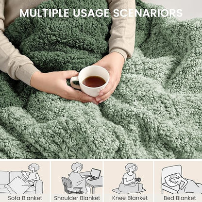 Heated Blanket Electric Blanket Full - Fast Heating Blanket Throw Double Sided Sherpa Ultra Soft Cozy with 10 Heating Levels & 2-10 Hours Auto Off, Mashine Washable, 72 x 84 Inches, Sage