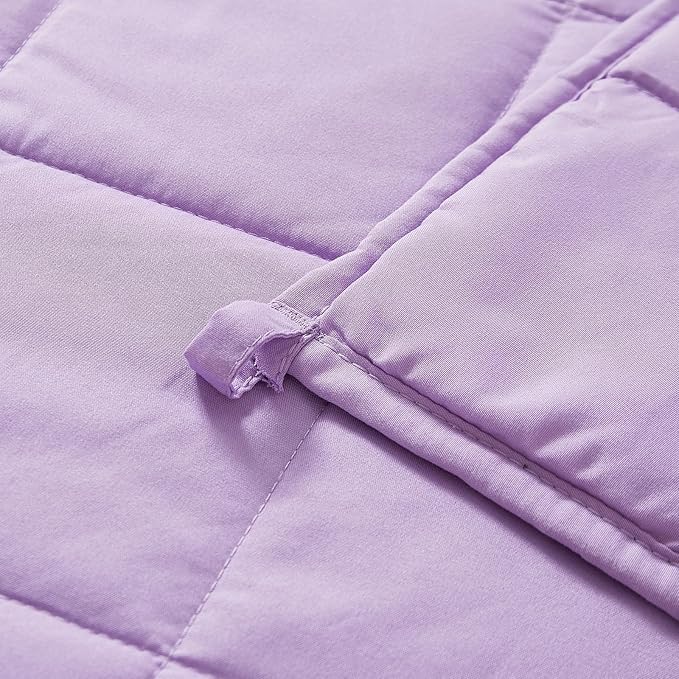 MOTRIP Weighted Blanket for Adults Queen Size 15 lbs, Cooling Blanket for Hot Sleepers, Machine Washable Soft Bed Blanket with Premium Glass Beads, 60''x80'' 15 Pounds Purple