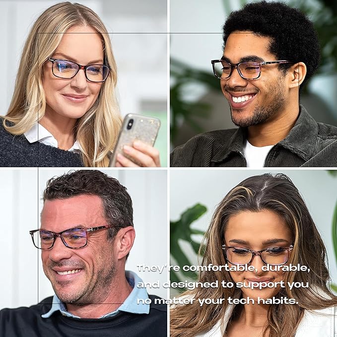 Readerest Blue Light Blocking Glasses – Thin Reflective Lens, Anti-Glare Computer Eyeglasses, UV Protection, Eye Strain Relief (Floral, 2.25 Magnification)