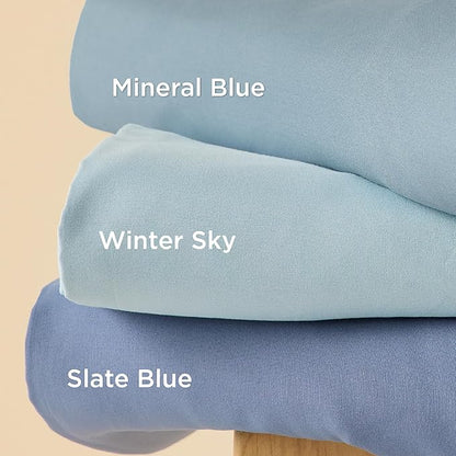 Bedsure Duvet Cover Twin/Twin XL Size - Soft Double Brushed Bedding Set for Kids & Adults, Zipper Closure, 2 Pieces, Includes 1 Duvet Cover (68"x90") & 1 Pillow Sham, NO Comforter, Winter Sky