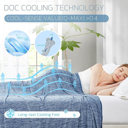 Degrees of Comfort Cooling Blanket King Absorbs Heat to Keep Body Cool for Hot Sleepers,Soft, Breathable and Lightweight Summer Cold Blankets for Bed 108“ x 90”