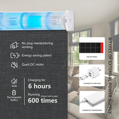 Bringnox Motorized Blinds with Remote,100% Blackout Smart Roller Blinds Compatible with Apple Homekit Google Home and Alexa Via HUB,and Customized (Bouvardia Dark Grey-17)