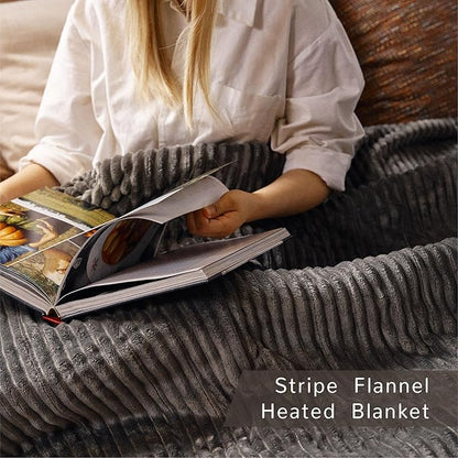 Heated Blanket Full Size 72"x84",ETL Certification-6 Heating Levels Electric Blanket&1-10 Hour Auto Off,Machine Washable Heating Blanket(Grey)