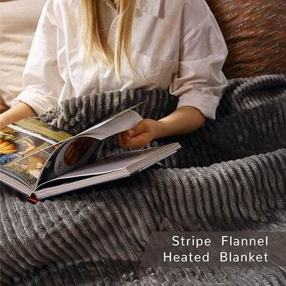 Heated Blanket Twin Size 62"x84",ETL Certification-6 Heating Levels Electric Blanket&1-10 Hour Auto Off,Machine Washable Heating Blanket (Grey)