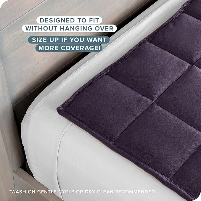 Bare Home Weighted Blanket Queen Size 17lb (60" x 80") for Adults - Minky Fleece - Premium Heavy Blanket Nontoxic Glass Beads (Eggplant, 60"x80")