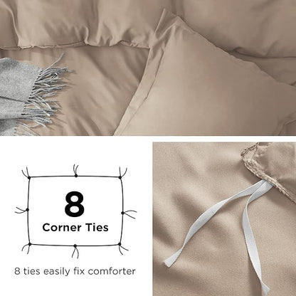 Bedsure Duvet Cover Full Size - Soft Double Brushed Bedding Set for Kids & Adults, Zipper Closure, 3 Pieces, Includes 1 Duvet Cover (80"x90") & 2 Pillow Shams, NO Comforter, Hazel
