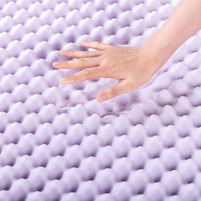 Best Price Mattress 2 Inch Egg Crate Memory Foam Mattress Topper with Soothing Lavender Infusion, CertiPUR-US Certified, Dorm Essentials, Twin