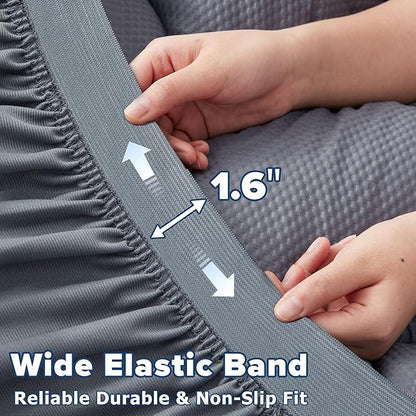Full Size Mattress Pad for Pain Relief, Quilted Fitted Cooling Mattress Topper for Double Bed, Pillow Top Mattress Protector Cover with 8-21" Deep Pocket (54x75 inch, Grey)