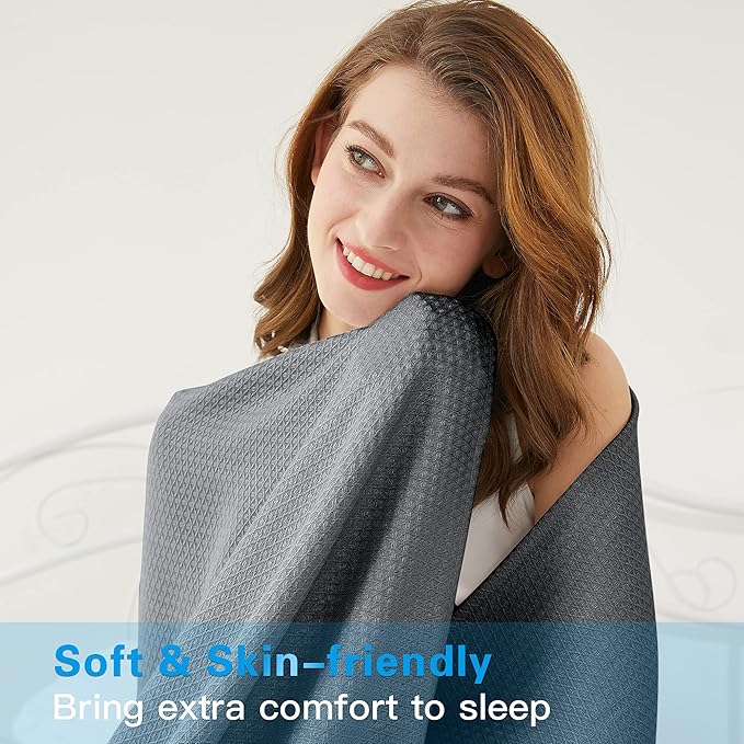 AmyHomie Cooling Blanket King Size, 100% Rayon Derived from Bamboo, Cool Summer Blanket for Hot Sleepers, Soft Comfy Lightweight Blankets for All Seasons (Dark Gray, 90×108in)