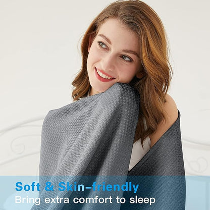 AmyHomie Cooling Blanket, 100% Rayon Derived from Bamboo, Cool Summer Blanket for Hot Sleepers, Soft Comfy Lightweight Blankets for All Seasons(Dark Gray, 79×91in)