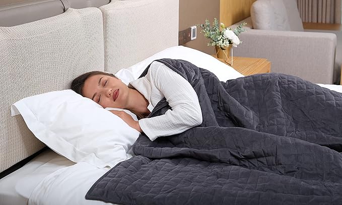 CoolZen™ Cooling Weighted Blanket 25 lbs with Removable Cover — Heavy Blanket for Adults, Calming, & Sleeping — Weighted Comforter with Premium Glass Beads for All Seasons — 60”x80” Queen Bed Size