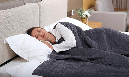 CoolZen™ Cooling Weighted Blanket 25 lbs with Removable Cover — Heavy Blanket for Adults, Calming, & Sleeping — Weighted Comforter with Premium Glass Beads for All Seasons — 60”x80” Queen Bed Size