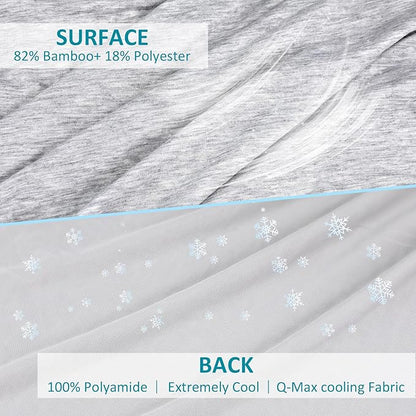 Bamboo Cooling Blanket - Double-Sided Soft Bed Throw Summer Blankets, Breathable Cold Bed Blanket for Night Sweats Sofa Home Office - 59"x79", Light Gray