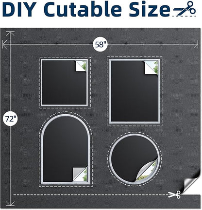 Magnetic Blackout Window Cover, 72" x 58" Portable Blackout Curtains for Bedroom, No Drill Windows Shades & Black Out Blinds, Temporary Black Out Shades for Window Film Nursery Travel RV - Blacks