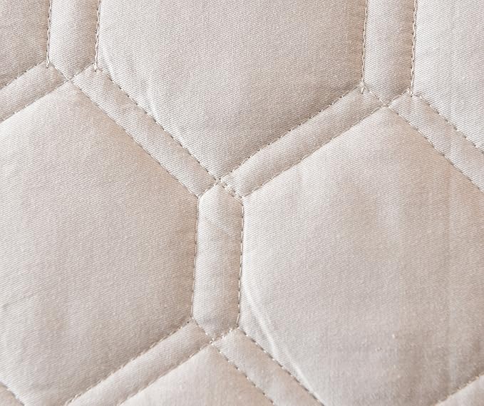 Hani Minna Premium Quilted Fitted Mattress Pad Protector Made with Natural Combed Cotton - Cooling and Breathable Mattress Topper (Full)