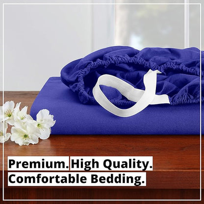 Empyrean 2 Pack California King Fitted Sheets - Deep Pocket, Fits 14-16 Inch Mattress, Ultra Soft Microfiber, Wrinkle-Free & Fade Resistant, Shrinkproof Sheets, Royal Blue
