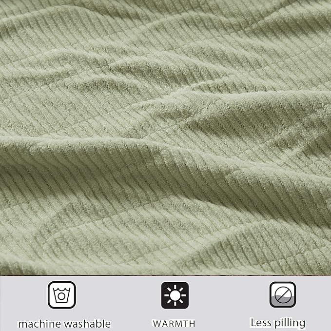 Beautyrest Electric Blanket Luxurious Micro Fleece Ultra Soft Ribbed Textured, Cozy and Snuggly Cover for Cold Weather, Fast Heating, Auto Shut Off, 20 Level Heat Setting Controller, King, Green