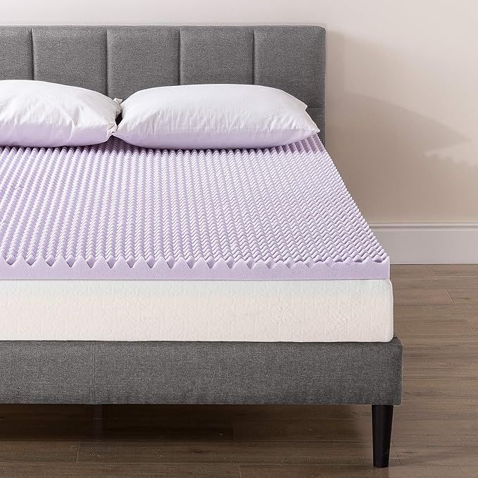 Best Price Mattress 2 Inch Egg Crate Memory Foam Mattress Topper with Soothing Lavender Infusion, CertiPUR-US Certified, Dorm Essentials, Twin