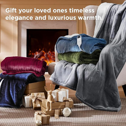 Bedsure Electric Blanket Twin - Soft Flannel Heated Blanket Twin Size, GentleSoft Fast Heating with 10 Time Settings & 6 Heat Settings, Warm Gifts for Women Grandma (62x84 inches, Teal)