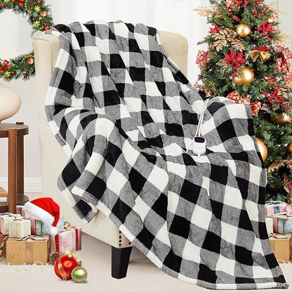 Homemate Electric Blanket Heated Queen Size - 84“x90“ Ultra Soft Cozy Flannel Heating Blanket with 10 Fast Heat Levels 8 Hours Auto Off Over-Heated Protection ETL Certification Keep Warm in Home