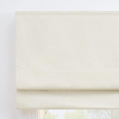 ECLIPSE Drew Noise Reducing Blackout Cordless Lined Window Roman Shade for Living Room, 35 in x 64 in, Ivory