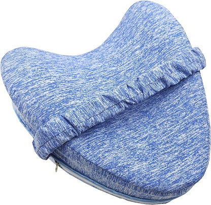 Knee Pillow Cover with Elastic Strap for Contour Legacy Leg & Knee Foam Support Pillow, Compatible with Knee Pillow for Side Sleepers-Cover ONLY(Blue)
