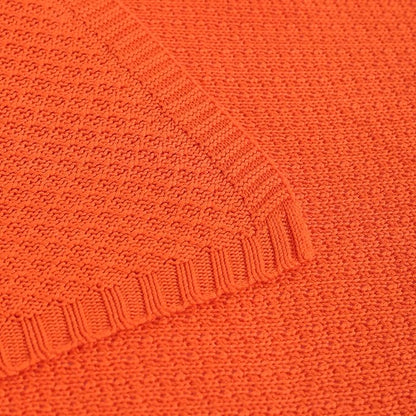 NTBAY Cable Knit Cooling Toddler Blanket, Soft and Breathable Baby Blanket 30x40 Inches Made from Rayon Derived from Bamboo for Crib, Stroller, Nursery, Orange