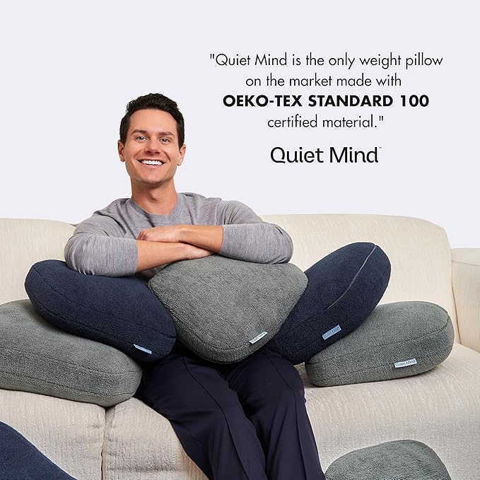 Quiet Mind Weighted Pillow for Adults 9 Lbs - Get Better Sleep - Sustainably Made and Chemical Free - Machine Washable (Medium, Chili Oil)