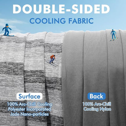 Marchpower Cooling Blanket for Hot Sleepers King Size, Double Sided Arc-Chill Cooling Fabric Q-Max>0.5, Cooling Blanekt for Hot Flashes and Night Sweats, Cool Blanekt Cold Blanket for Summer Grey