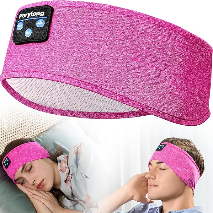 Perytong Sleep Headphones Bluetooth Headband Sleeping Headphones Wireless Sleep Headband with Comfortable Earbuds for Side Sleepers, Sleeping Eye Mask for Women Men Workout Running Cool Gifts