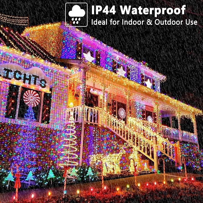 BrizLabs Smart Christmas Lights, 180FT 500 LED Color Changing Christmas Lights with App/Voice Control, Dimmable Warm White & Multicolor Mini Light String, Decorative Xmas Light for Indoor Outdoor Tree
