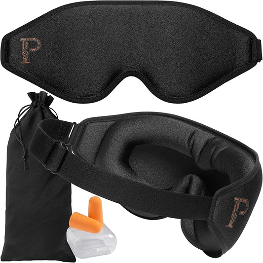 Eyelash Protection Sleep Mask Extra Deep Zero Pressure 3D Eyelash Extension Sleeping Mask 100% Light Blocking Blackout Night Blindfold Side Sleeper Design for Lashes