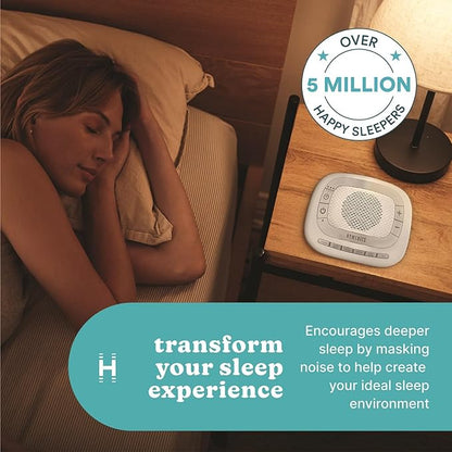 Homedics SoundSleep Rejuvenate White Noise Sleep Machine, Small Travel Sound Machine with 6 Relaxing Nature Sounds, Portable Sound Therapy for Home, Office, Nursery, Auto-Off Timer, by Homedics