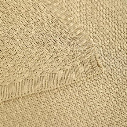 NTBAY Cable Knit Cooling Bed Blanket, Soft and Breathable Oversized Twin Bed Blanket 60x80 Inches Made from Rayon Derived from Bamboo for Bedroom, Travel, Khaki
