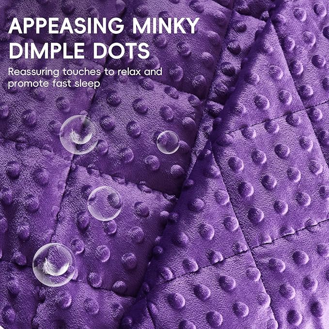 yescool Purple Weighted Blanket 5 Pounds, Blanket Gifts for Girls, Small Weighted Throw Blankets Washable Heavy Blankets, Winter Weighted Comforter for 40-70lbs, 36 * 48in
