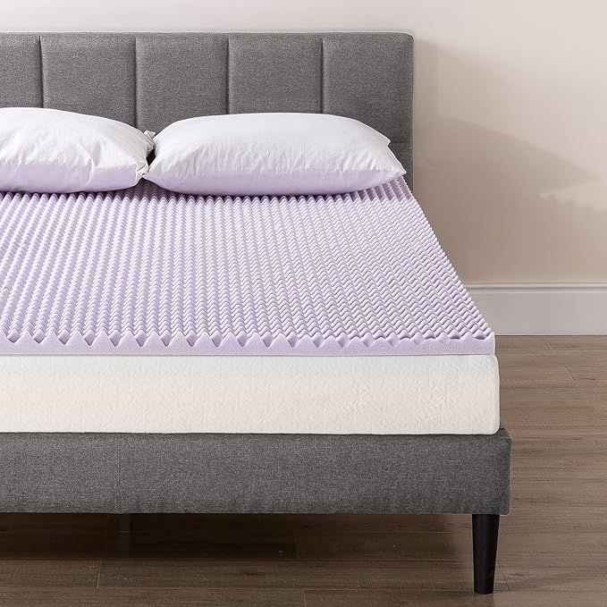 Best Price Mattress 1.5 Inch Egg Crate Memory Foam Mattress Topper with Soothing Lavender Infusion, CertiPUR-US Certified, Dorm Essentials, Full
