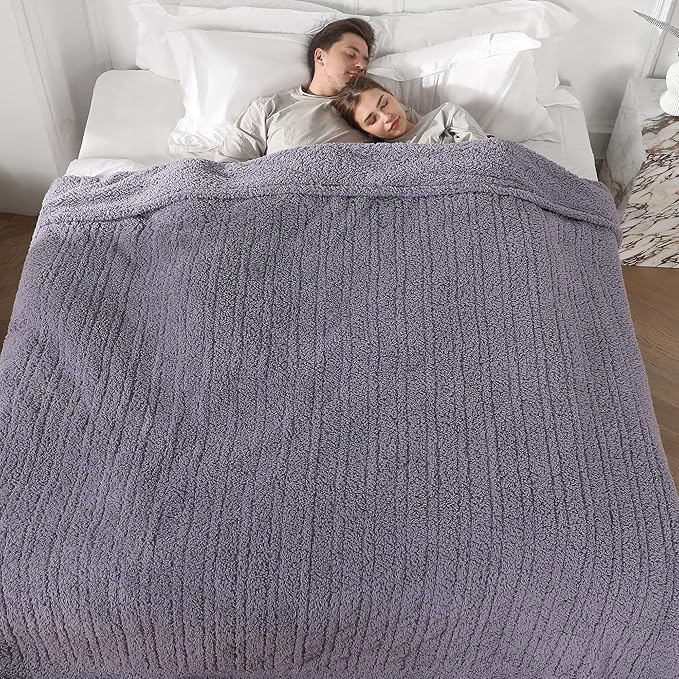 ESTINGO Heated Blanket King Size, Electric Blanket King Size Dual Control with 5 Heating Levels & 10 Hours Auto Off, Electric Heated Blanket with ETL Certified, Ideal Gift, 100"X90", Gray Violet